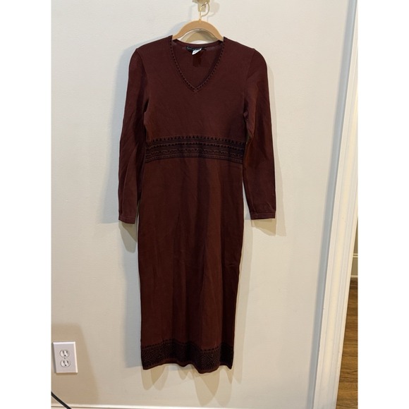 Peruvian Connection Long Sleeve Pima Cotton Sweater Dress Tribal Size XS - Picture 3 of 12